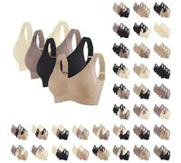 Nuaoxyeu s 4er Pack Sport BH Damen Soft Push Up BHS Nahtloser Starker Halt Bralettes Ohne BüGel Gerippt GroßE BrüSte Top Casual Ajustable Riemen Volle Tasse