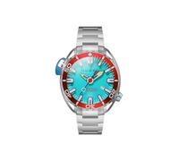 Nubeo Herren-Armbanduhr NB-6115, 50 mm, Aluminium, limitierte Auflage, massives Edelstahlarmband, neonblau