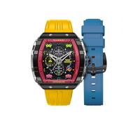Nubeo Men's 48mm Space Magellan Chronograph Space Invaders Limited Edition Defender Yellow Watch with Rubber Strap NB-6024-SI-02
