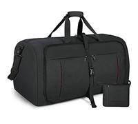 NUBILY Faltbare Reisetasche Groß 65L Sporttasche Herren Damen mit Schuhfach Leichter Reisetaschen Weekender Handgepäck Tasche Schwarz