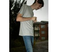 Nudie Jeans Herren T-Shirt aus Biobaumwolle "Roffe Melange" Grey Melange (Grau) M