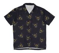 Nudie Jeans Kurzarm-Hemd Arvid The Cat Hawaii Antracite S