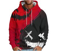 Nue Hoodie Herren Y2K Kapuzenpullover Herren Smiley-Aufdruck Sweatshirt mit Fronttasche und Kordelzug Hoodies Hip Hop Sweatjacke Oversized Sweatshirts Weicher Freizeitpullover Pulli Mode Streetwear