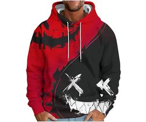 Nue Hoodie Herren Y2K Kapuzenpullover Herren Smiley-Aufdruck Sweatshirt mit Fronttasche und Kordelzug Hoodies Hip Hop Sweatjacke Oversized Sweatshirts Weicher Freizeitpullover Pulli Mode Streetwear