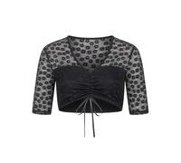 Nübler Damen Dirndlbluse Moni I Größe 40 I Spitzenbluse mit V-Ausschnitt & elastischem Saum I Transparente Trachtenbluse mit Zugbändern im Landhausstil I Ideal für Dirndl & Festliche Anlässe