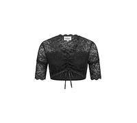 Nübler Damen Dirndlbluse Nena I Größe 38 I Spitzenbluse mit Rundhals-Ausschnitt & elastischem Saum I Kurzärmlige Trachtenbluse mit transparenter Blumenspitze I Ideal für Dirndl & Festliche Anlässe