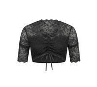 Nübler Damen Dirndlbluse Nena I Größe 44 I Spitzenbluse mit Rundhals-Ausschnitt & elastischem Saum I Kurzärmlige Trachtenbluse mit transparenter Blumenspitze I Ideal für Dirndl & Festliche Anlässe