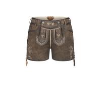 Nübler Damen-Lederhose - Kurze Lederhose Hotpants, Traditionelle Tracht, Viona in Hellbraun, Größe: 36
