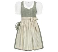 Nübler Dirndl Mädchen - 3 teiliges Set Dirndl Kleid mit Trachtenbluse und Schürze traditionell - Moderne bayrische Tracht, Fredericke in Salbei, Größe:116