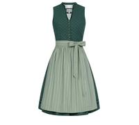 Nübler Dirndl midi Damen - 2 teilig inkl. Kleid und Dirndl Schürze, Rocklänge 70cm - Moderne bayrische Tracht, Frieda Grün, Größe:38