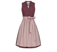 Nübler Dirndl midi Damen - 2 teilig inkl. Kleid und Dirndl Schürze, Rocklänge 70cm - Moderne bayrische Tracht, Frieda Beere, Größe:46