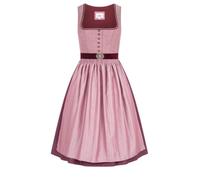 Nübler Dirndl midi Damen - 2 teilig inkl. Kleid und Dirndl Schürze, Rocklänge 70cm - Moderne bayrische Tracht, Lohe Beere, Größe:42