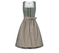 Nübler Dirndl midi Damen - 2 teilig inkl. Kleid und Dirndl Schürze, Rocklänge 70cm - Moderne bayrische Tracht, Franzi Salbei, Größe:36