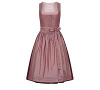 Nübler Dirndl midi Damen - 2 teilig inkl. Kleid und Dirndl Schürze, Rocklänge 70cm - Moderne bayrische Tracht, Dora Bordeaux, Größe:42