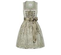 Nübler Dirndl mini Damen - 2 teilig inkl. Kleid und Dirndl Schürze, Rocklänge 55cm - Moderne bayerische Tracht, Vivian Grün, Größe:46