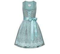 Nübler Dirndl Mini Damen - 2 teilig inkl. Kleid und Dirndl Schürze, Rocklänge 58cm - Moderne bayrische Tracht, Gianna in Petrol, Größe:36