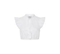 Nübler Dirndlbluse Carla Kurzarm in Weiß-Blau, Größe:32