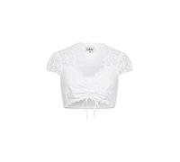 Nübler Dirndlbluse Damen - Kurzarm Trachtenbluse Damen mit Spitze und V-Ausschnitt im Landhaus Stil - Moderne bayrische Tracht, Dirndl Bluse Lisa, Größe:36