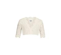 Nübler Dirndlbluse Damen Laura - Kurzarm Trachtenbluse mit Spitze & V-Ausschnitt - Creme, Elegante Tracht im Landhaus Stil - Hochwertige, formbeständige Qualität, Größe:44