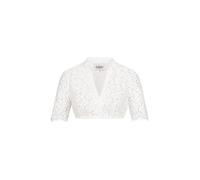 Nübler Dirndlbluse Melani - Damen Trachtenbluse Kurzarm mit Spitze, Stehkragen & V-Ausschnitt, edler Landhausstil - Moderne bayrische Tracht für Dirndl & Festliche Anlässe, Größe:50