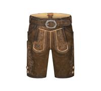 Nübler Kinder Lederhose Alfons - Kurze Trachtenhose im Landhaustil - Hochwertige bayerische Tracht mit Stickereien und Messertasche - Modischer Schnitt für besonderen, Größe:134