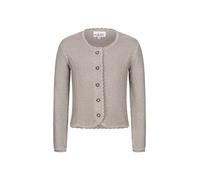 Nübler Kindertrachtenstrickjacke Yvonne, mit Liegekragen und Metallknöpfen mit Strasssteinen, Trachtenjacke Mädchen, Grau Gr. 116