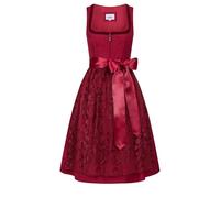 Nübler midi Dirndl Damen - 2-teilig inkl. Kleid und Dirndl Schürze, Rocklänge 60cm - Moderne bayrische Tracht, Floreta in Herzrot