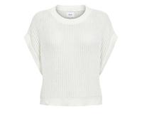 Nümph - Kurzarm-Strickpullover in lockerer Passform mit Patch weiß - Gr. - M