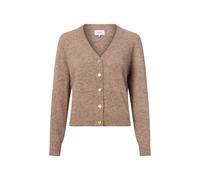 Cardigan NÜMPH "Nümph Cardigan NURIETTE", Damen, Gr. XS/S, taupe gray, Obermaterial: 32% Alpaka, 32% Wolle, 30% Polyamid, 6% Elasthan, Strickjacken (19974824-S) taupe gray