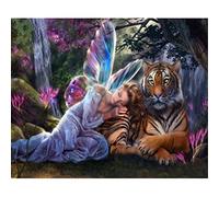 NUISX Reuzstich Stickpackung 11Ct Sticken Set Erwachsene Kreuzstich 40X50Cm Engel Mädchen Landschaft Diy Kreuzstich Diy Stickbilder Vorgedruckt Kreuzstich Für Anfänger Home Decor