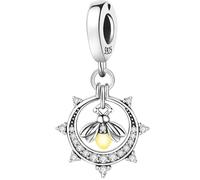 NUJIFFY 925 Silber Charm Anhänger, Blau Mond Sternen Sonne Kreuz Herz Feder Jungfrau Maria Boho Bead Juwelen für Armband Bracelet Niedlich Damen Erwachsene Friends Schwester Sister Geburtstag Geschenk