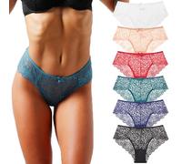 nulala Unterhosen Damen Spitze Sexy Slips Damen Spitze Jacquard Brazilian-Unterhosen Nahtlos für Frauen Schlüpfer Schöne und Atmungsaktives Seamless 6er Pack (Geeignet für 160-190 kg)