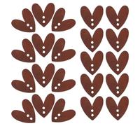 NULYLU 100 Stück Herzförmige Holzknöpfe Sichere und Gesunde Nähknöpfe für Selbstgemacht Bastelarbeiten und Accessoires für Scrapbooking und Kinderprojekte