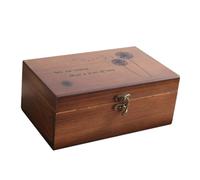NULYLU Holz Nähkästchen mit Metallverschluss Retro Stil Aufbewahrungsbox aus Nachhaltigem Massivholz Langlebige Nadelarbeitsbox für Haushalt Praktische Organizerbox für Nähzubehör