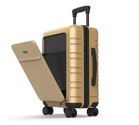 NUMADA - Handgepäck Koffer Trolley PC + ABS (56x37,5x22cm) PackPro T40 mit TSA-Schloss und USB-Aufladung. Hartschalenkoffer mit 4 360-Grad-Rädern, zusätzlicher Verstärkung und Innenfächern | Champagne