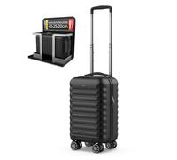 NUMADA - Reisekoffer Kabine 40 x 25 x 20 cm (20 l) Upfly Underseat 16 XXS mit abnehmbaren Rädern, Kabinenkoffer aus ABS, ideal als Handgepäck für Ryanair, Vueling oder Easyjet, Schwarz, Reisekoffer