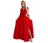 Numoco Abendkleid Amber Maxikleid Partykleid Cocktailkleid langes Kleid mit Spitze, rot (DE/NL/SE/PL, Alphanumerisch, XL, Regular, Regular, Rot)