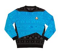 Numskull Unisex Blue Offizieller Star Trek Blauer Strick, Größe XL, hässliche Neuheit Weihnachtspullover Geschenk