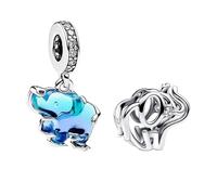 NUNUYAYA Damen Anhänger für Armband 925 Sterling Silber Elephant Duo Charms Beads für Halskette, Europäische Armbänder für Frauen Mädchen 2-Stück/Paket