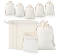 NUOBESTY 10 Stück Baumwollbeutel mit Kordelzug 21x30cm Wiederverwendbare Musselin Beutel aus Baumwolle Großer Aufbewahrungsbeutel für Selbstgemacht Schmuck Geschenkverpackung