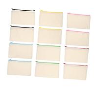 NUOBESTY 12stücke Canvas Beutel Kosmetiktasche Reißverschluss Make-up Bag Reise Kulturbeutel DIY Handwerk Tasche Blank