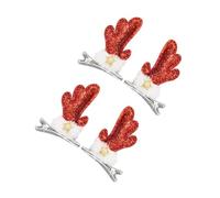 NUOBESTY 2 Paar Pailletten Weihnachtliche Haarnadeln Rentiergeweih Haarspangen Festlicher Haarschmuck für Mädchen Party