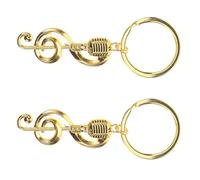 NUOBESTY 2 Stück Schlüsselanhänger Aus Metall Mit Musiknoten Und Mikrofon Kreatives Musikmotiv Als Taschen Und Rucksackanhänger Dekoratives Geschenk Für Musikliebhaber