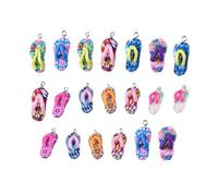 NUOBESTY 20 Stück Teiliges DIY Schmuck Anhänger in Slipper form Bunte Polymer Charms für Armbänder Halsketten und Schlüsselanhänger Langlebige Sichere Bastel Ornamente für Kreative