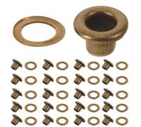 NUOBESTY 200 Sätze Metallösen mit Unterlegscheibe aus Eisen | Dunkelbraune Ösen mit 3mm Innendurchmesser, Glatte Kanten, Widerstandsfähig und Vielseitig Einsetzbar