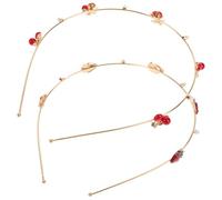 NUOBESTY 2stücke Erdbeer-haarreif Damen Haarschmuck Haarband mit Kirschen Fruchtmotiv für Frauen