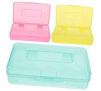 NUOBESTY 3 Stück Teiliges Bleistiftbox für Zeichnen Transparente Federmappe Frischen Farben Leicht und Praktisch für Schule und Büro