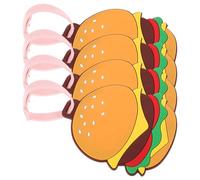 NUOBESTY 4 Stück Niedlicher Hamburger Kofferanhänger aus Pvc mit Namensschild Leichter und Tragbarer Gepäckanhänger für Reisegepäck und Familienurlaub