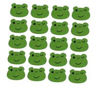 NUOBESTY 50 Stück Holzknöpfe Froschmotiv Grün Cartoon Ebene Knöpfe für Kinder Selbstgemacht Basteln Nähen Scrapbooking