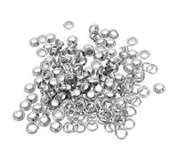 NUOBESTY 50 Stück Metallösen 6mm Kleine Ösen aus Eisen Silber Ösen für Schuhe Stoff Handwerk mit Ösenwerkzeug für Schnürsenkelbefestigung Selbstgemacht Zubehör